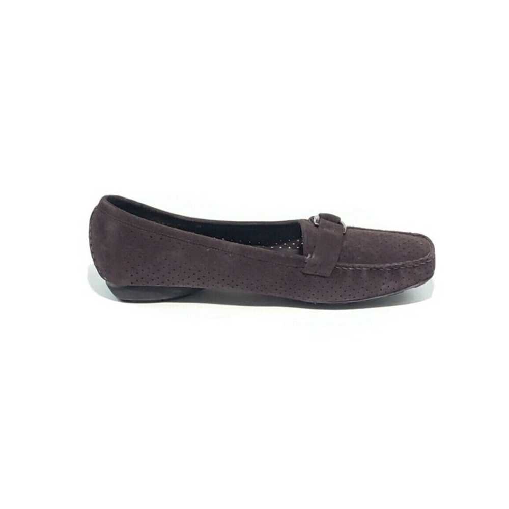 Stuart Weitzman Loafer Flats Brown Suede Perforat… - image 2