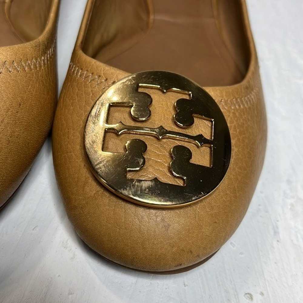 TORY BURCH Brown Tan Camel Leather Ballet Flats R… - image 12