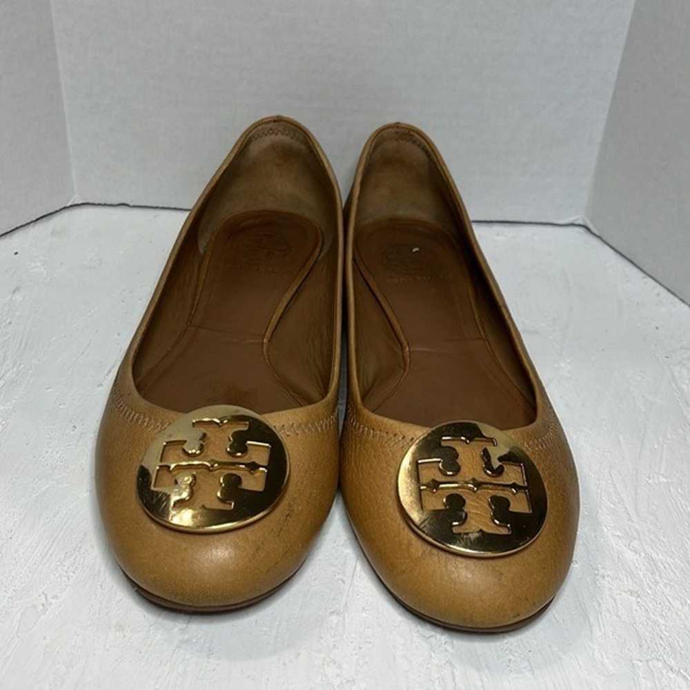 TORY BURCH Brown Tan Camel Leather Ballet Flats R… - image 2