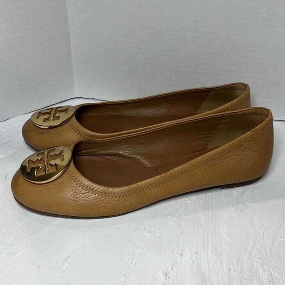 TORY BURCH Brown Tan Camel Leather Ballet Flats R… - image 4