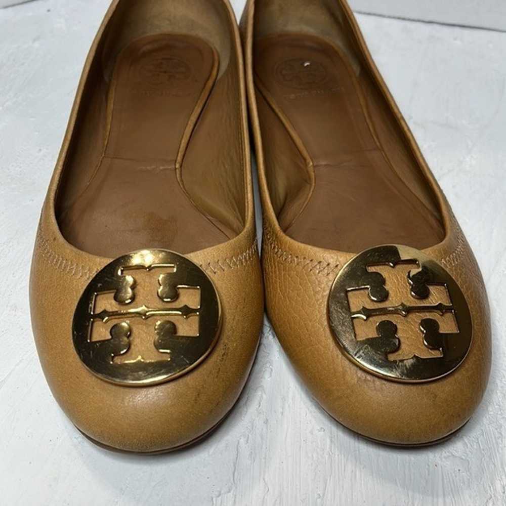 TORY BURCH Brown Tan Camel Leather Ballet Flats R… - image 7