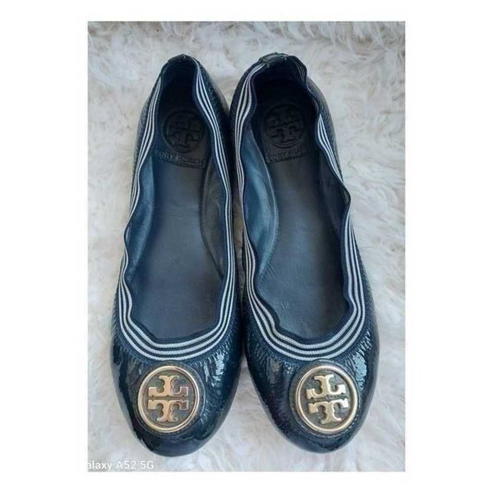 Tory Burch Caroline Ballet Flats Navy Blue size 6… - image 2