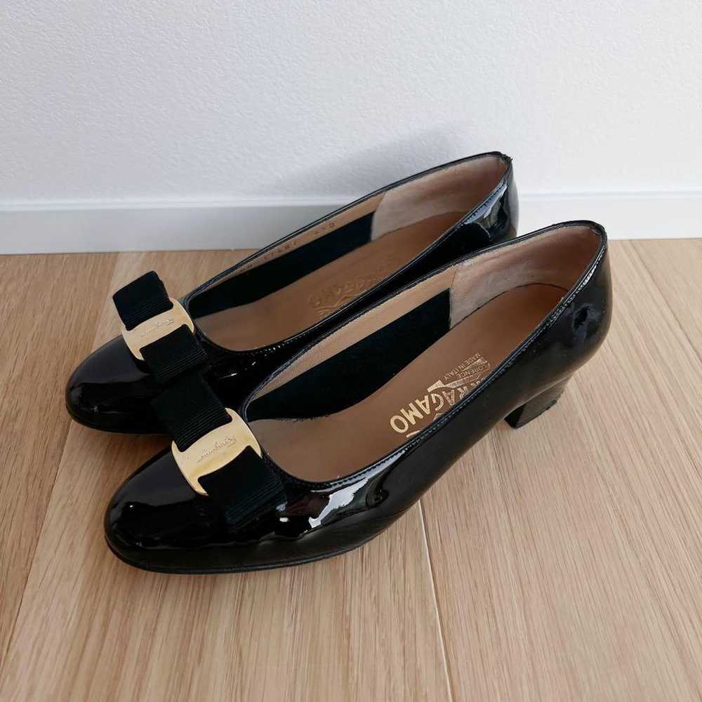 Ferragamo Vara Pumps 4.5D Black Patent - image 2