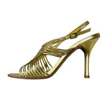 Aldo Gold Metallic Strappy Stiletto Heels