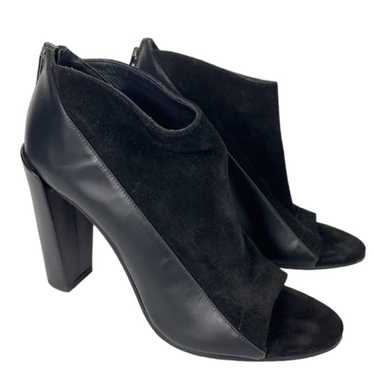 VINCE Open Toe Bootie Womens 8M Black Chunky Heel… - image 1