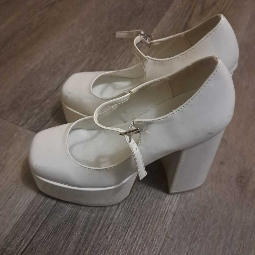 Nasty Gal White Platform Mary Jane Heels - image 1