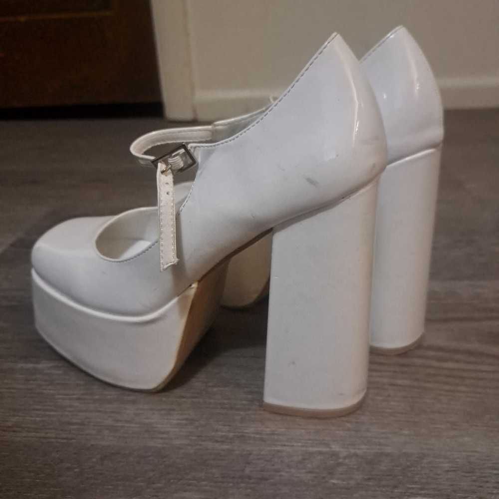 Nasty Gal White Platform Mary Jane Heels - image 2