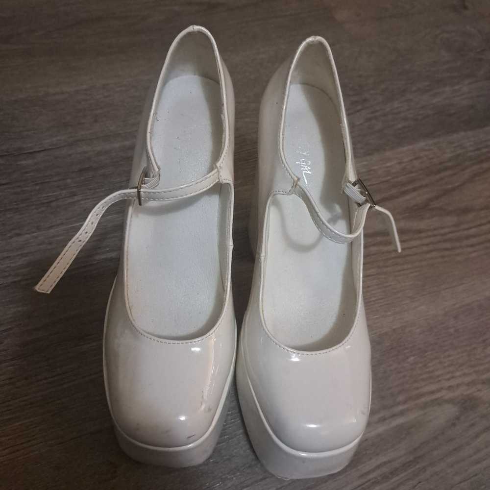 Nasty Gal White Platform Mary Jane Heels - image 3