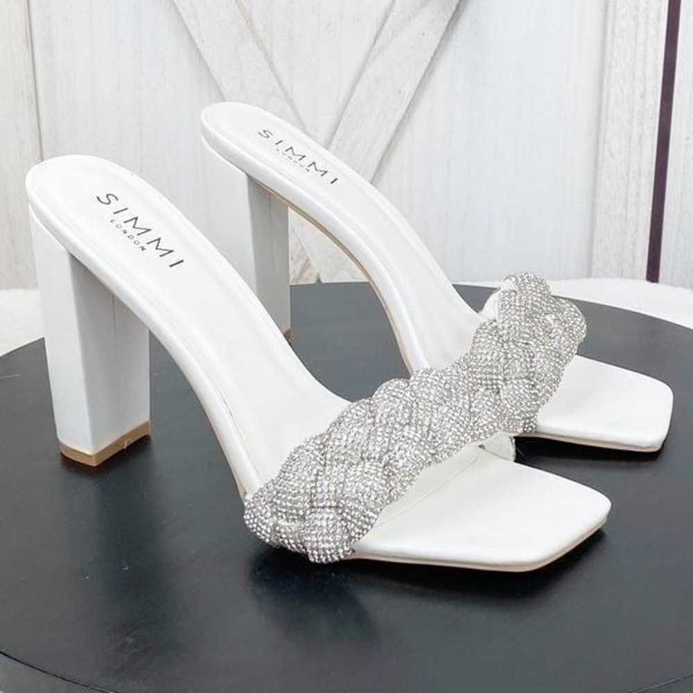 Simmi London Diamanté Rhinestone Block Heel Mule … - image 1