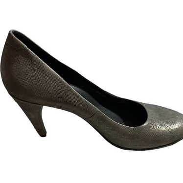 Ecco Snakeskin Print Heel Shape 75 Gray Metallic E