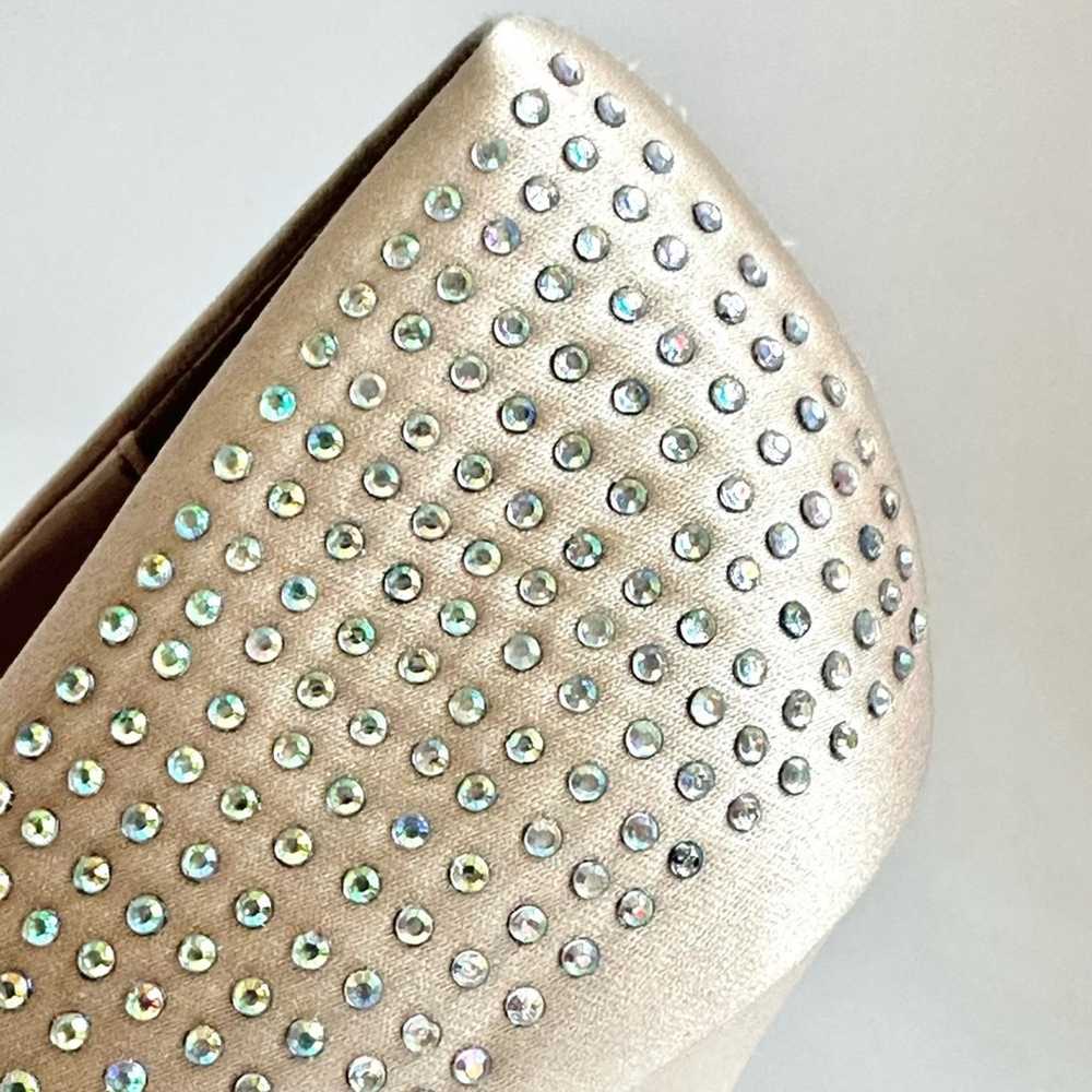 JLO Taupe Platinum Faux Diamond Studded Platform … - image 2