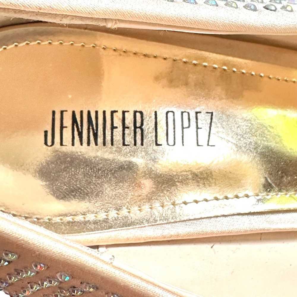 JLO Taupe Platinum Faux Diamond Studded Platform … - image 5