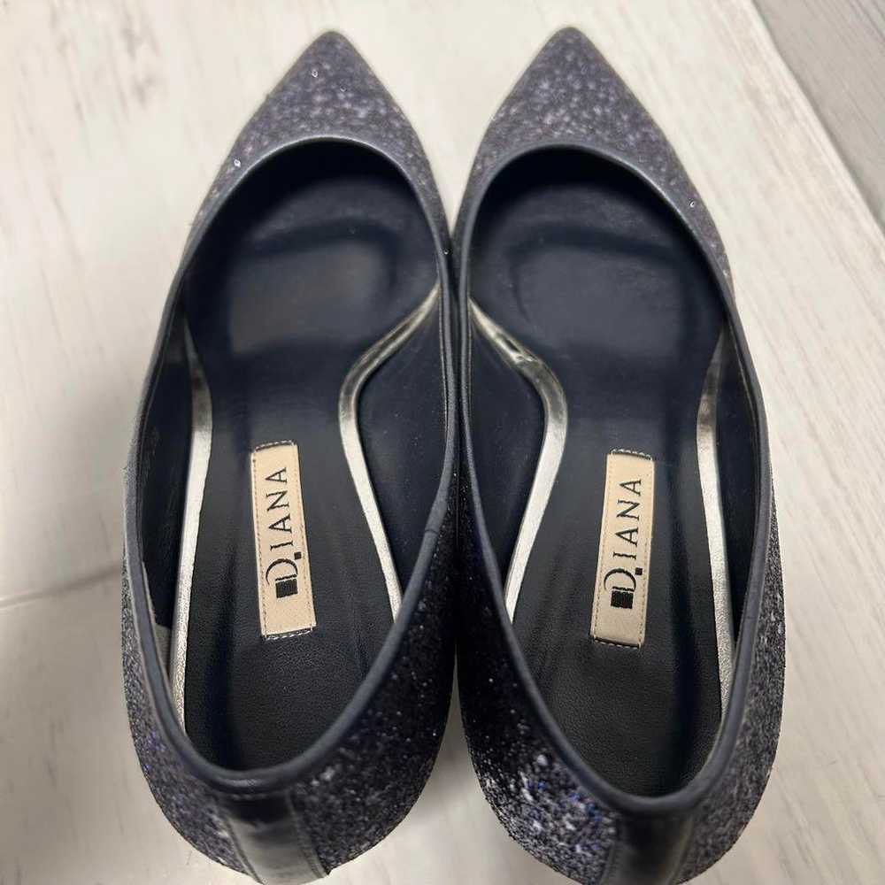 【Beautiful Condition】DIANA Black Glitter Pumps 5c… - image 10