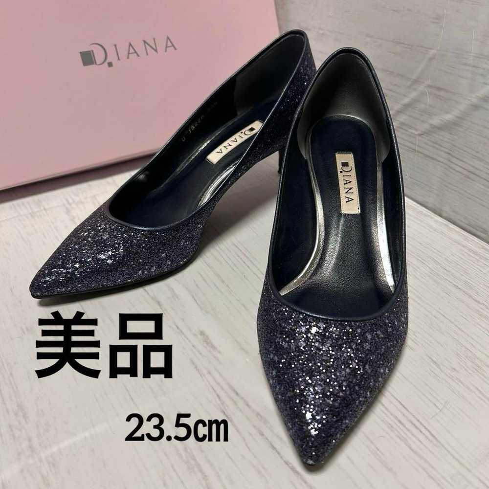 【Beautiful Condition】DIANA Black Glitter Pumps 5c… - image 1