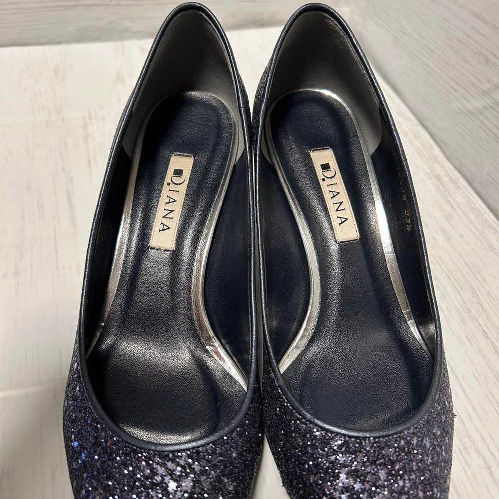 【Beautiful Condition】DIANA Black Glitter Pumps 5c… - image 9