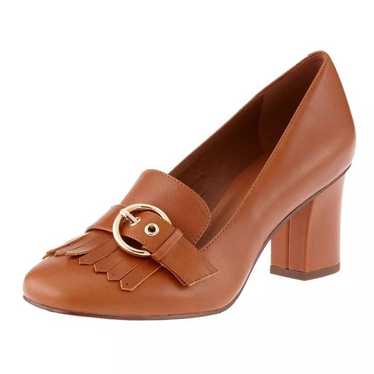 Nine West Umbrian Brown Leather Pumps. Size 8.5