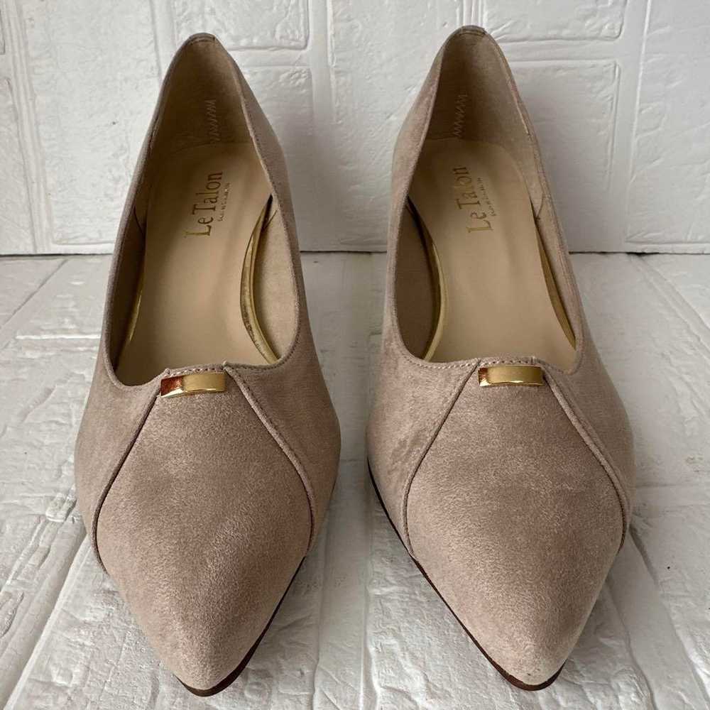 Unused 【Lutalon】 24cm Grey Beige Pointed Suede - image 3