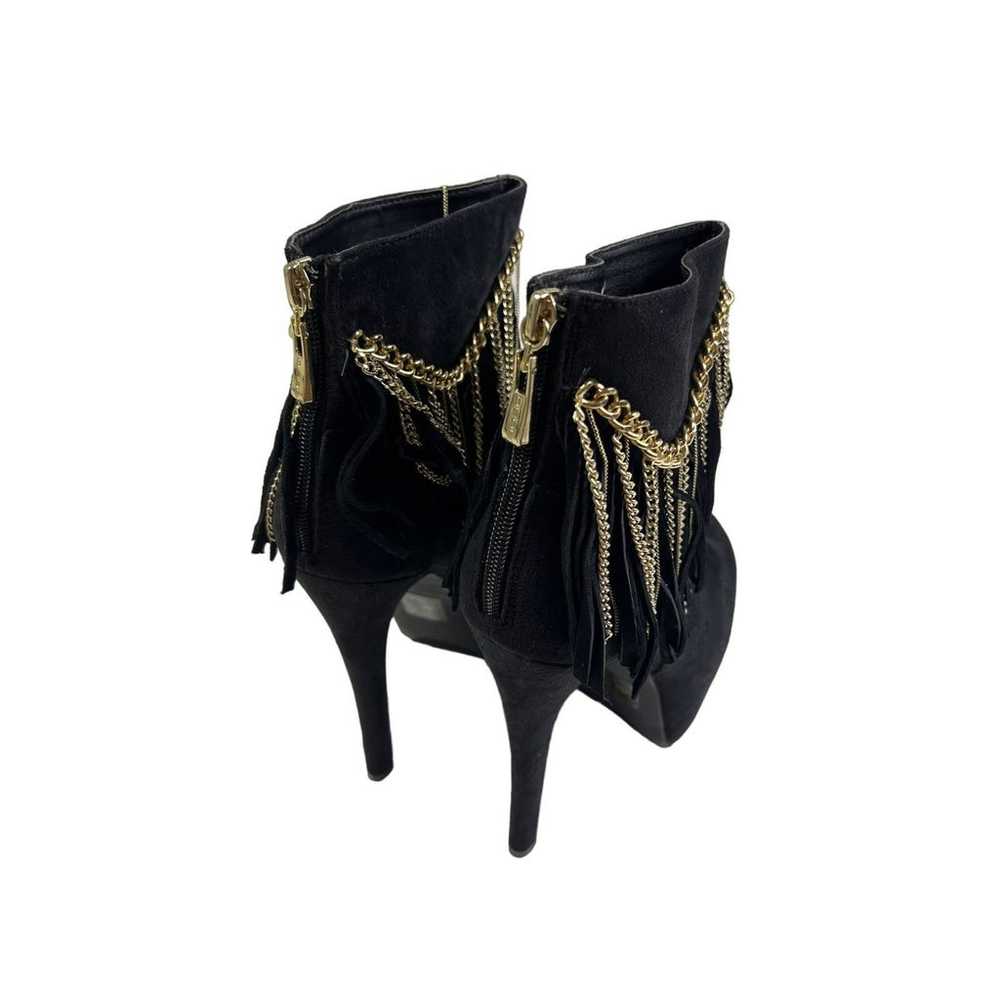 Bebe Suede Black Gold Chains Platform Boots Booti… - image 5