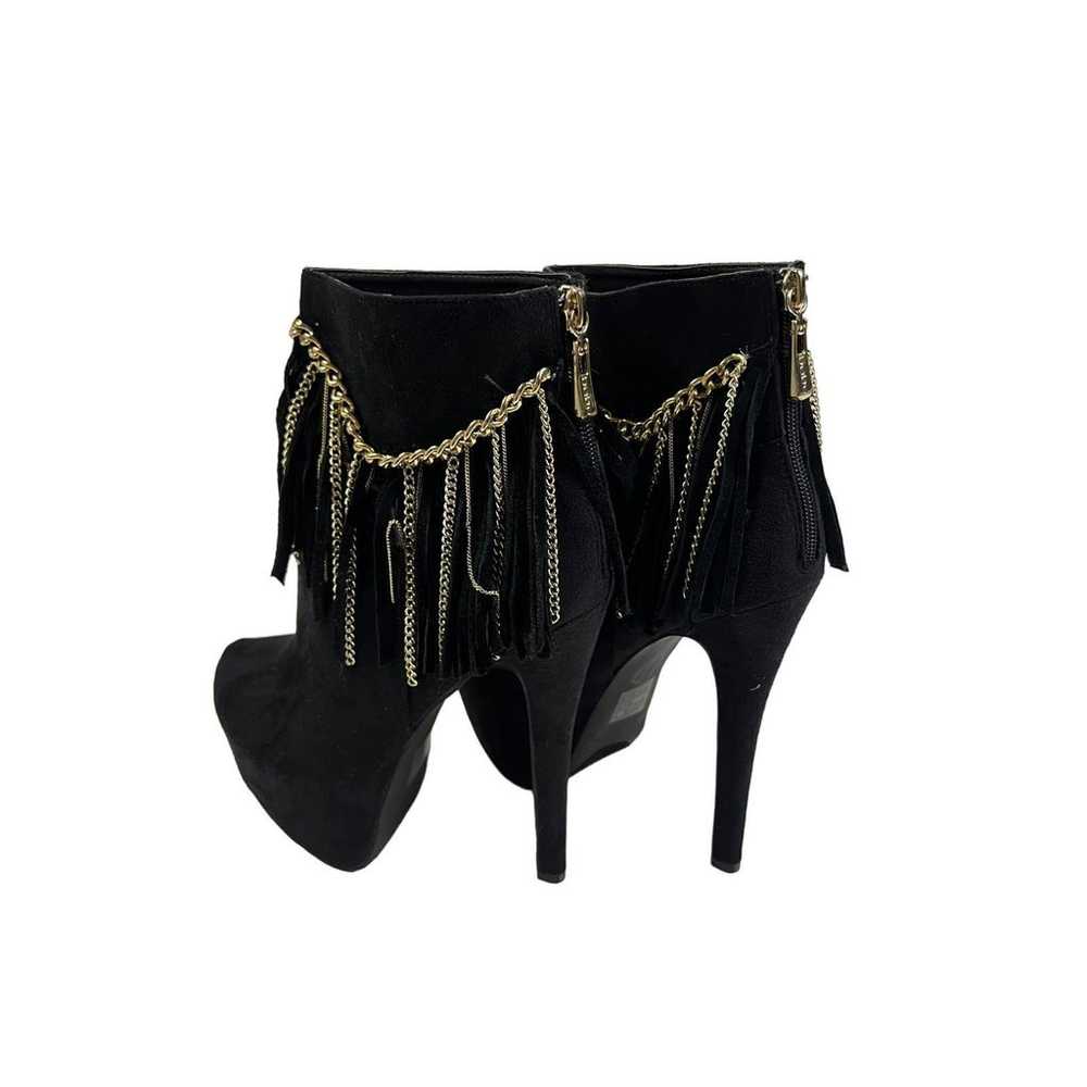 Bebe Suede Black Gold Chains Platform Boots Booti… - image 7