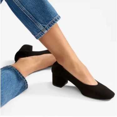 Everlane The Italian Leather Day Heel Black Suede