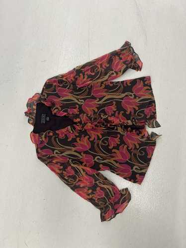 Designer Spenser Jeremy Petites Silk Floral Blouse