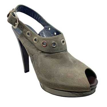 Stuart Weitzman Portside Gray Suede Grommet Platf… - image 1