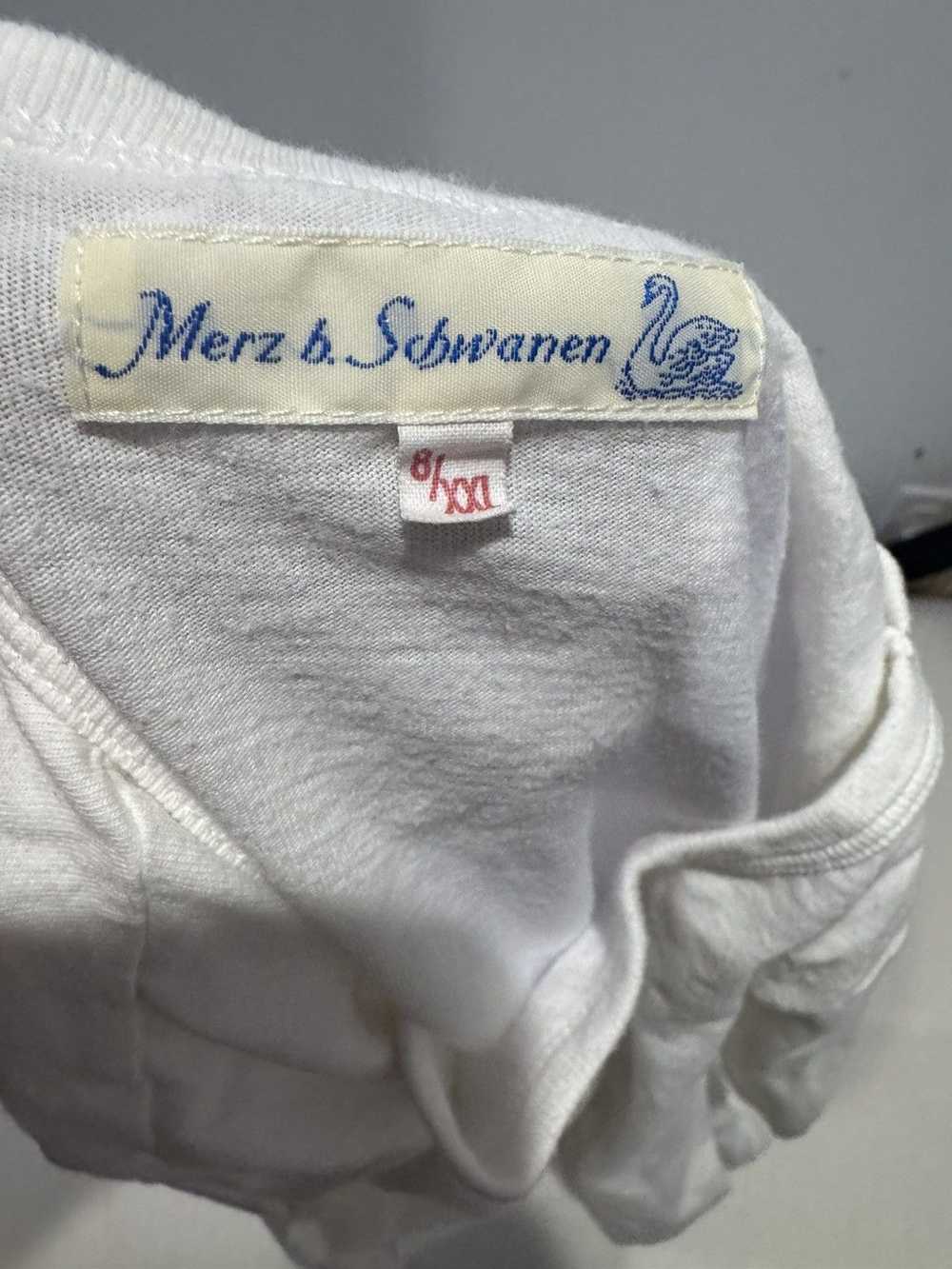 Merz B. Schwanen 1950s crew neck t-shirt in white - image 3