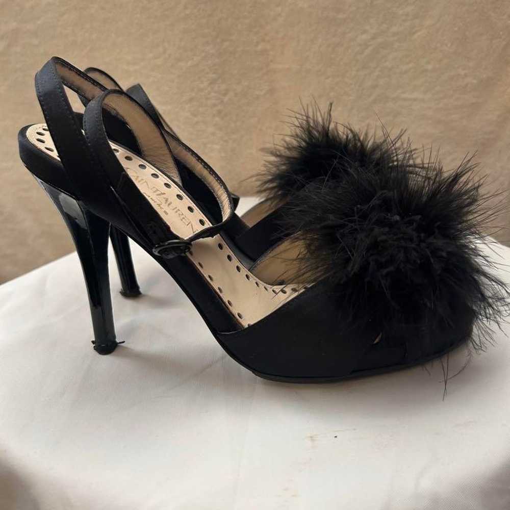 Yves Saint Laurent Black High Heels with Fur - image 1