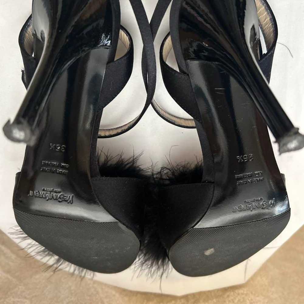 Yves Saint Laurent Black High Heels with Fur - image 4