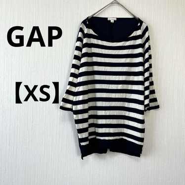 a0856 GAP 【XS】 Three-quarter sleeve striped dolman