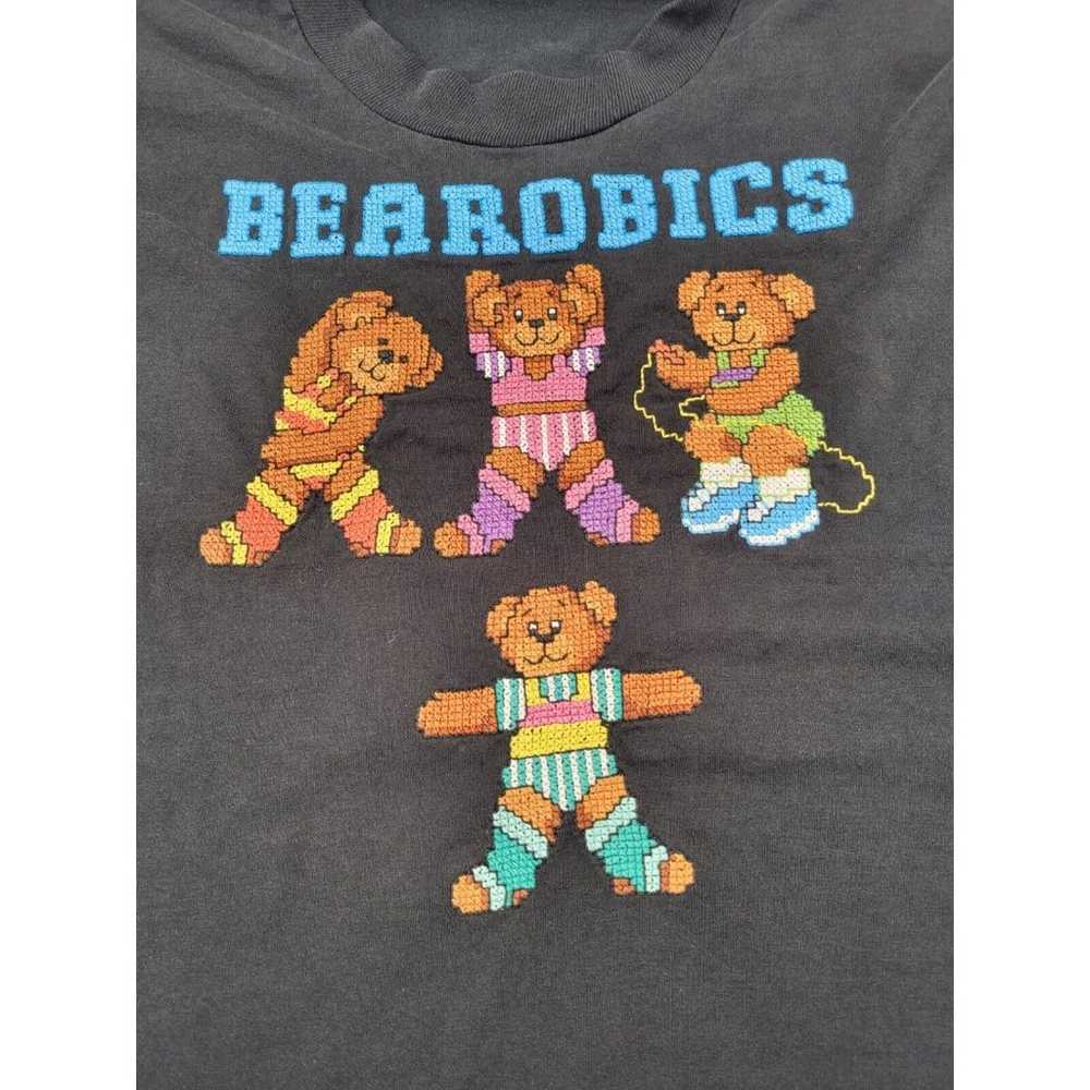 Vintage L 1980s Tshirt BEAROBICS Single Stitch Sh… - image 3