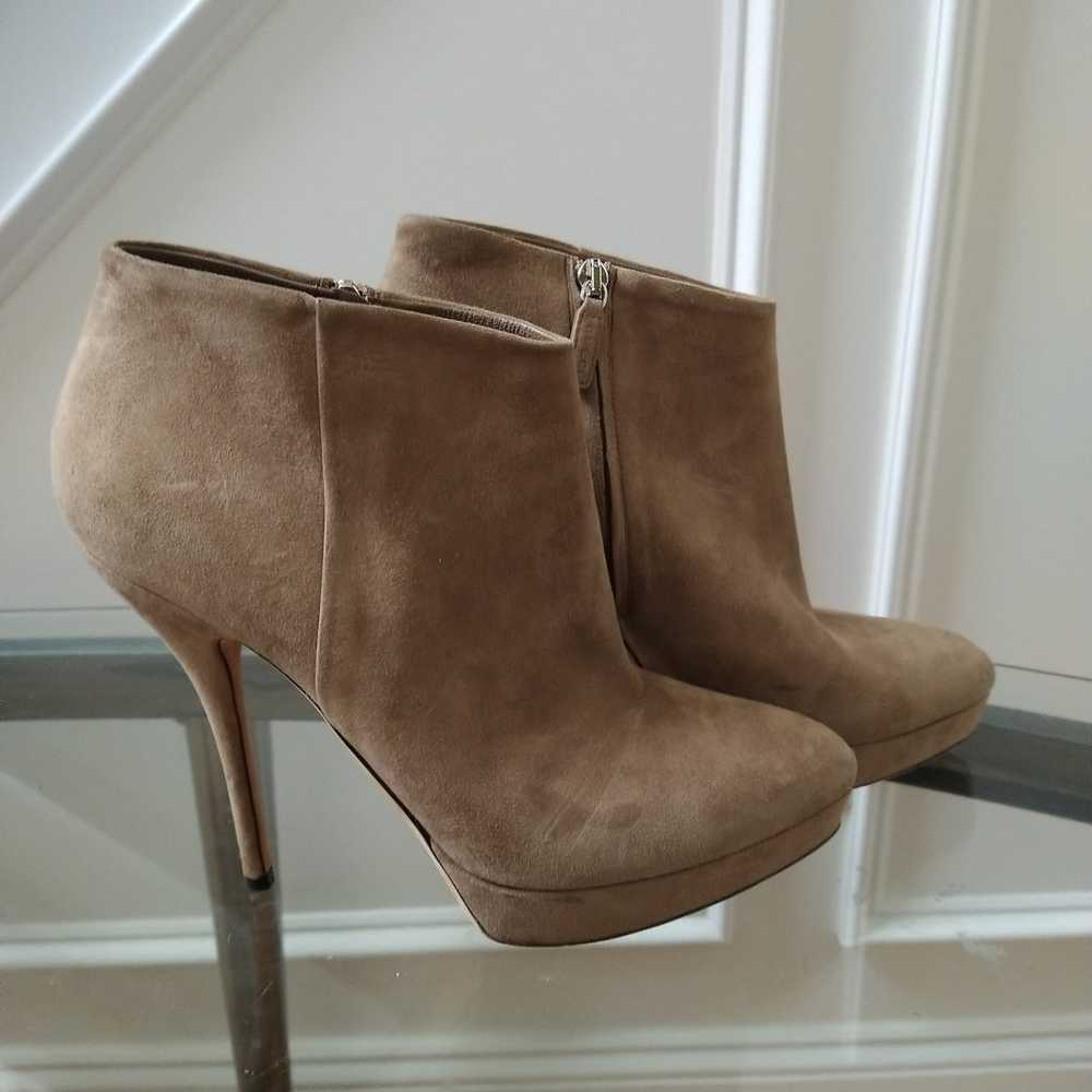 Gucci Brown Suede Platform Booties Size 40.5 - image 1