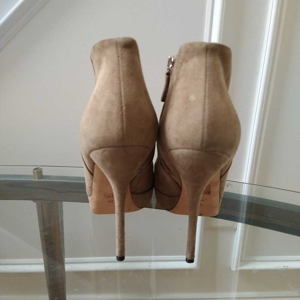 Gucci Brown Suede Platform Booties Size 40.5 - image 4