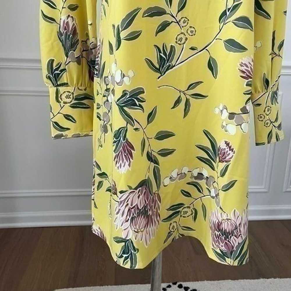 LOFT Yellow Floral Long Sleeve Shift Dress 4 - image 6