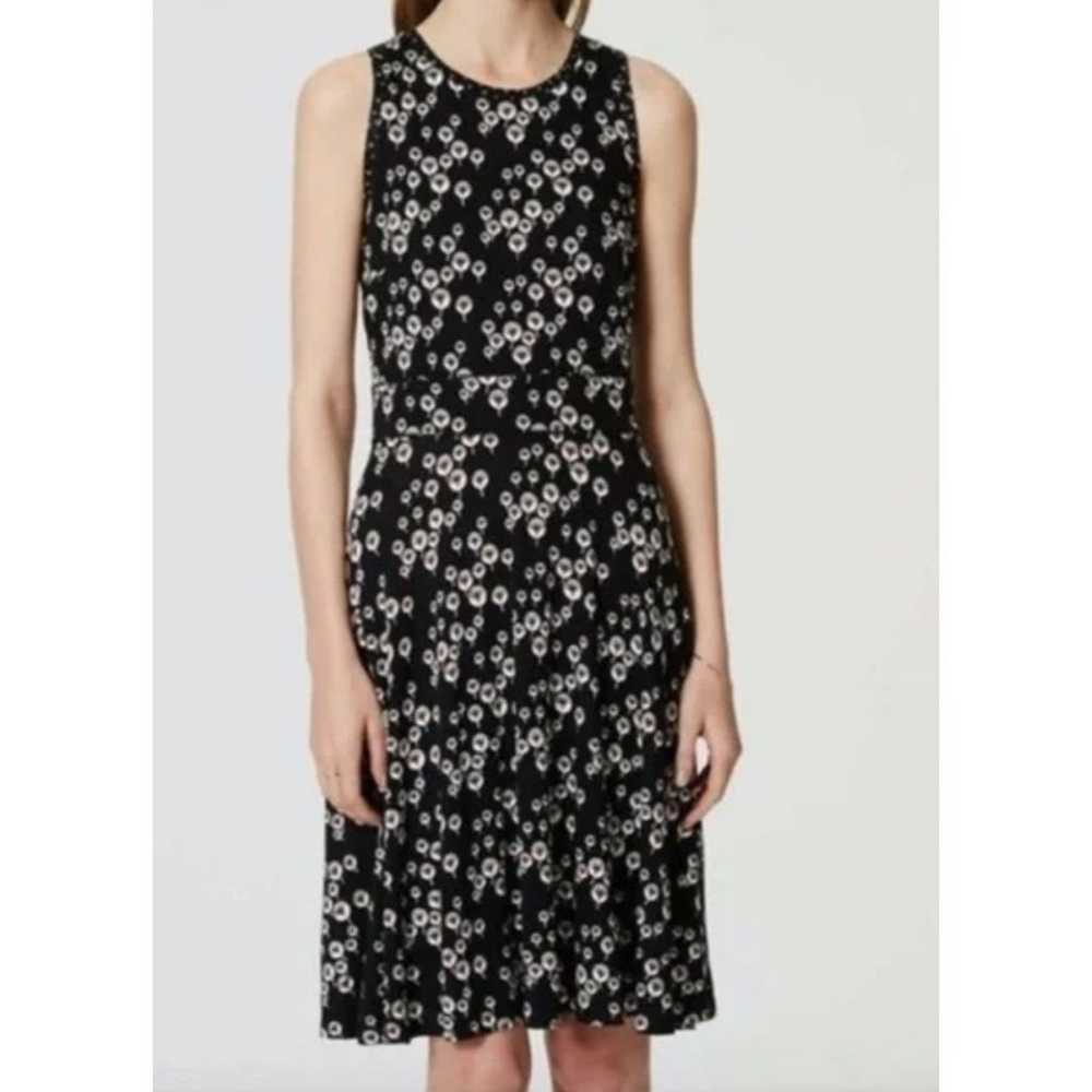 Ann Taylor Loft Tank Dress Back Zip Boat Neck Flo… - image 1