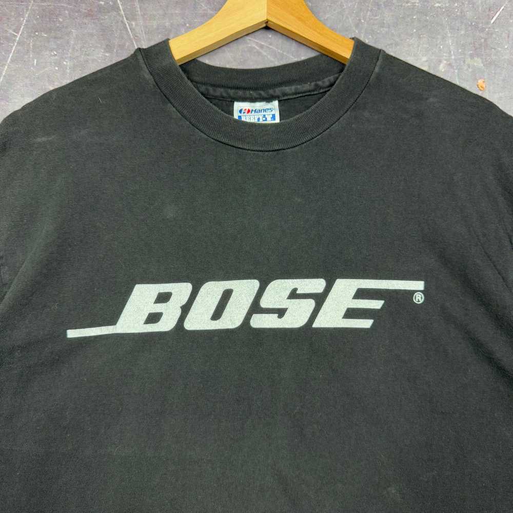 Hanes × Streetwear × Vintage 90s Black Bose Logo … - image 3