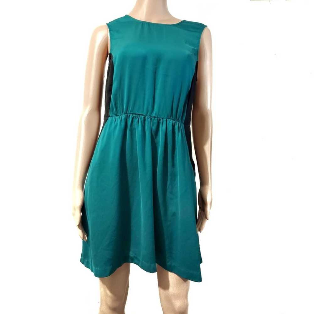 Colorblock Sateen Dress with Pockets - image 1