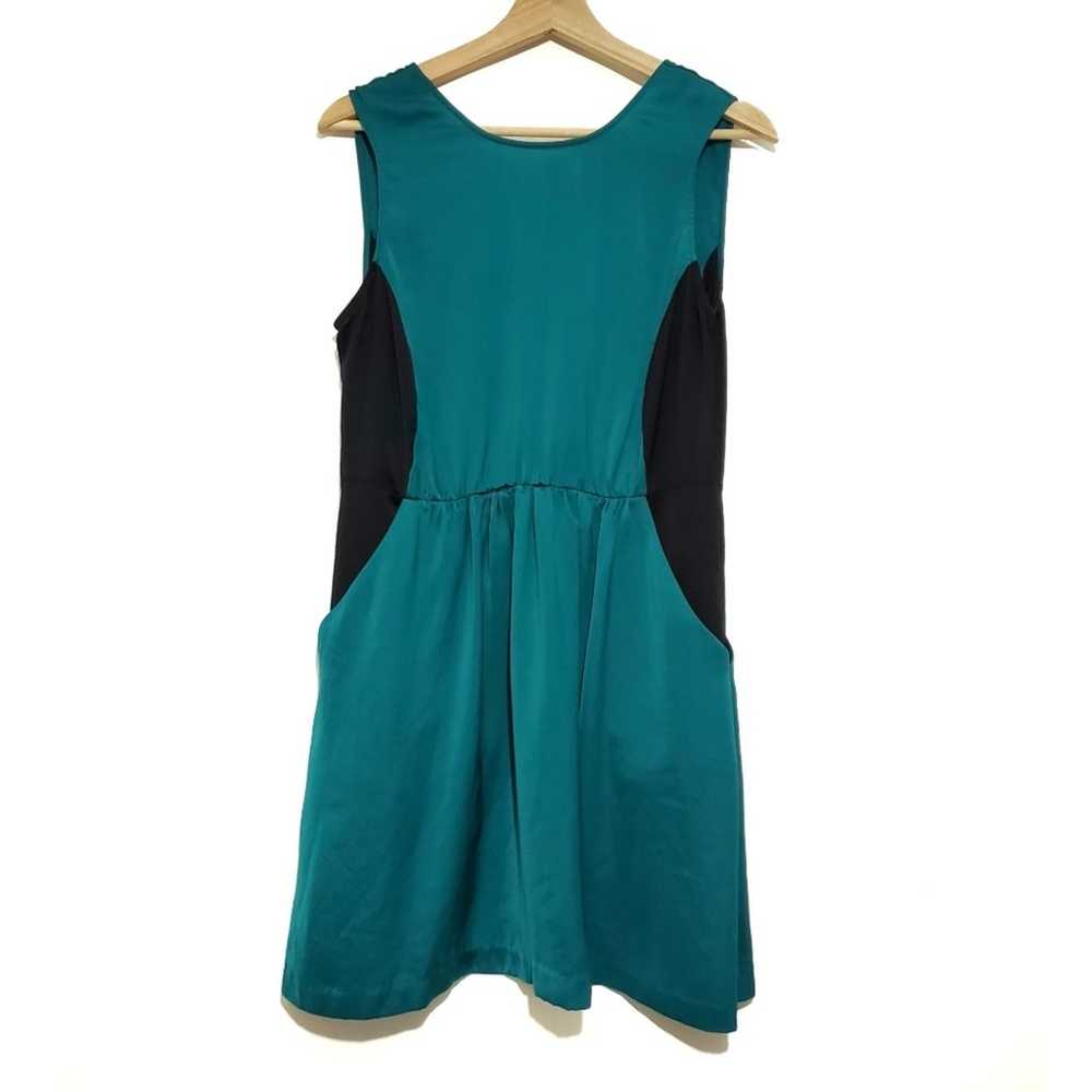 Colorblock Sateen Dress with Pockets - image 2