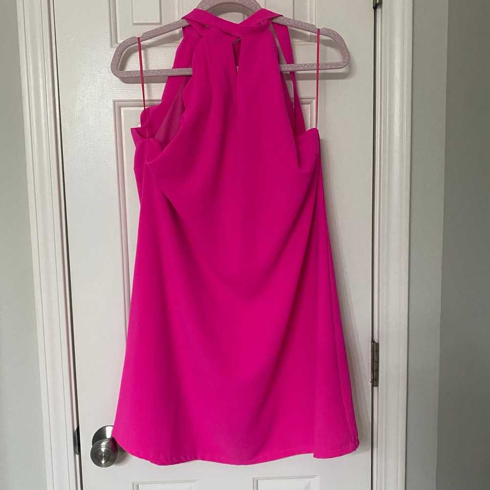 SAVED BY THE DRESS • Fuchsia Bright Neon Pink Sca… - image 6