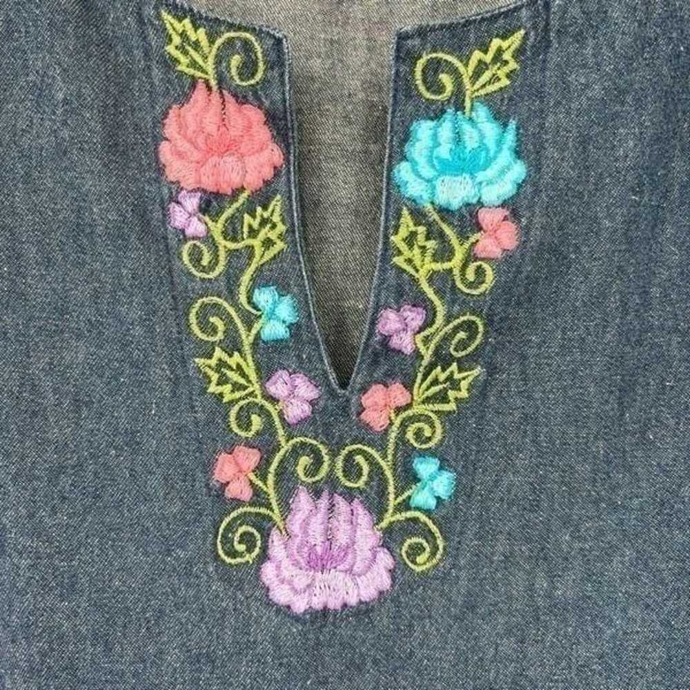 Anthony Richard’s Vintage Floral Embroidered Deni… - image 3