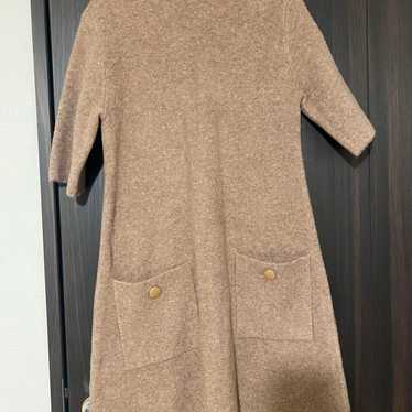 ZARA Beige High Neck Knit Dress