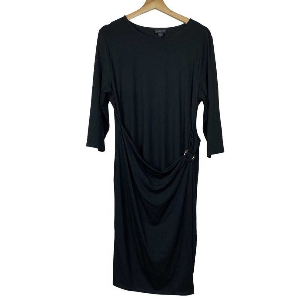 J Jill Wearever Womens Black Faux Wrap Dress Size… - image 1