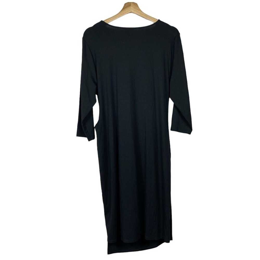 J Jill Wearever Womens Black Faux Wrap Dress Size… - image 2