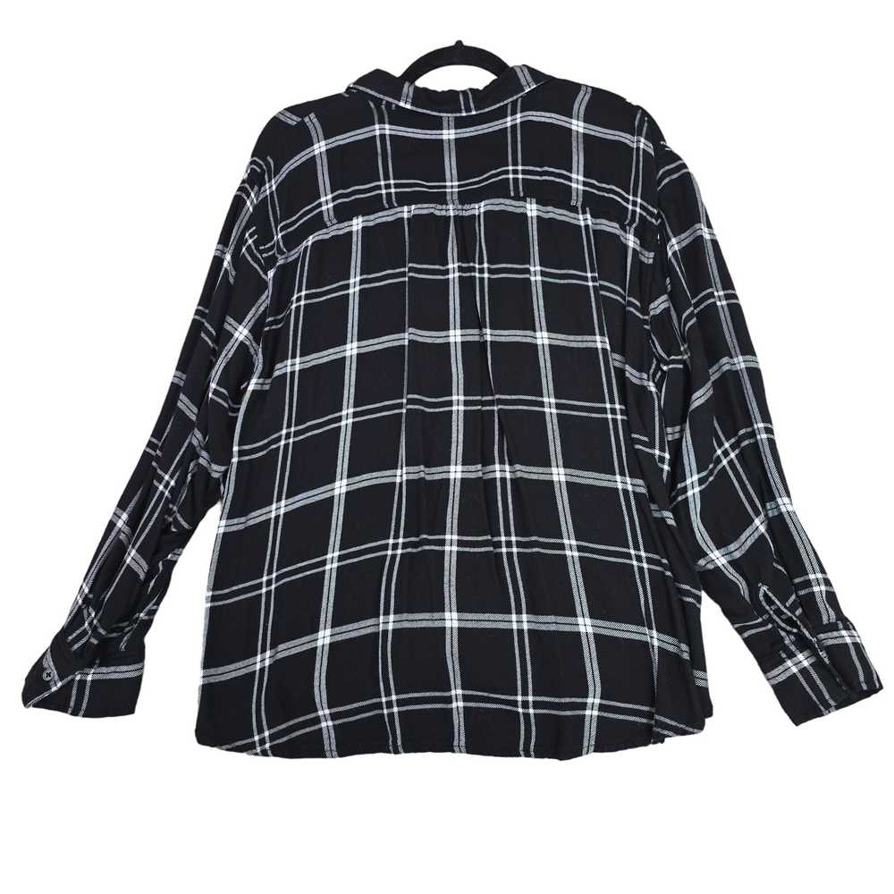 Maurices Top Womens 2 Black White Plaid Twist Fro… - image 2