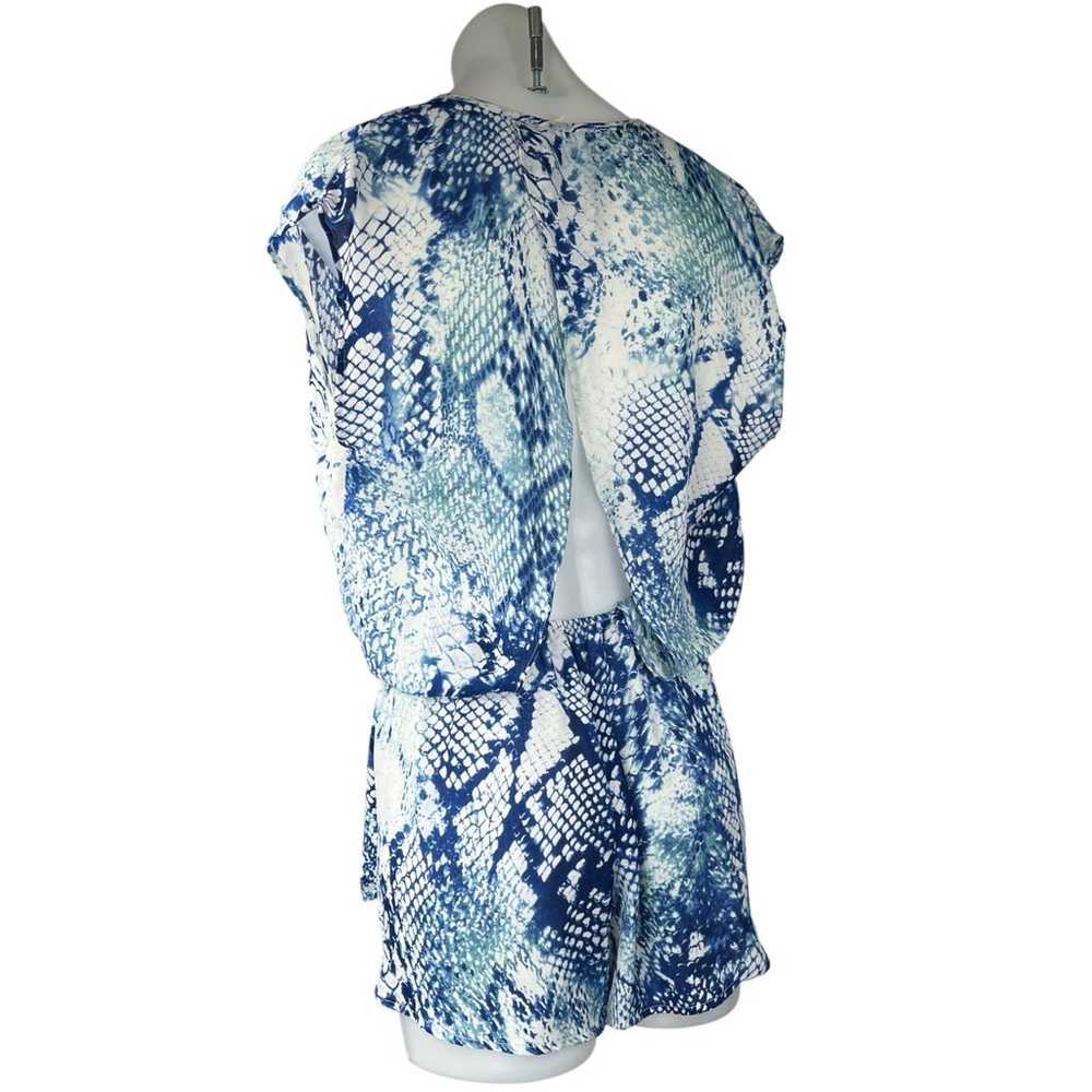 Olivaceous Blue Snakeskin Print Sleeveless Faux W… - image 2