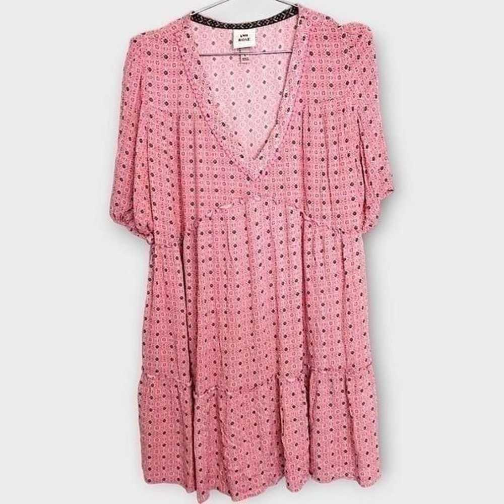 Knox Rose Womens Dress Sz Large Pink 1/2 Sleeves … - image 1