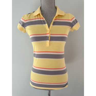 Vintage Y2k Aeropostale Yellow Gray Orange Stripe… - image 1