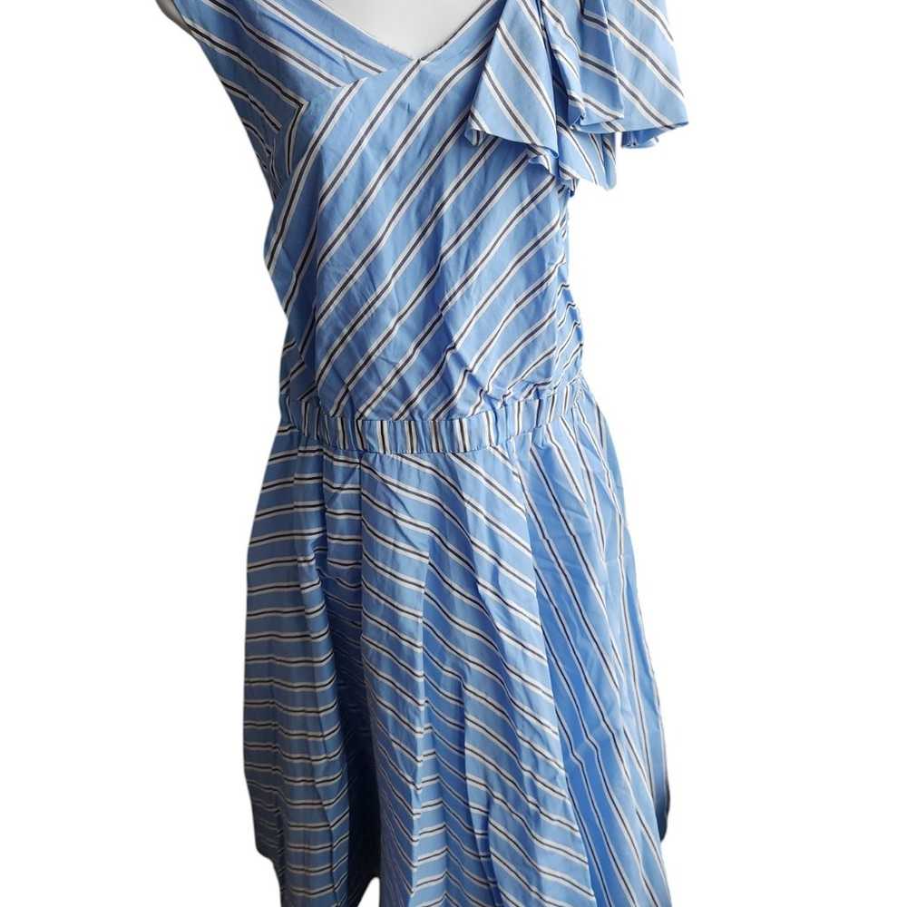 Lane Bryant Blue Striped Sleeveless Below The Kne… - image 1