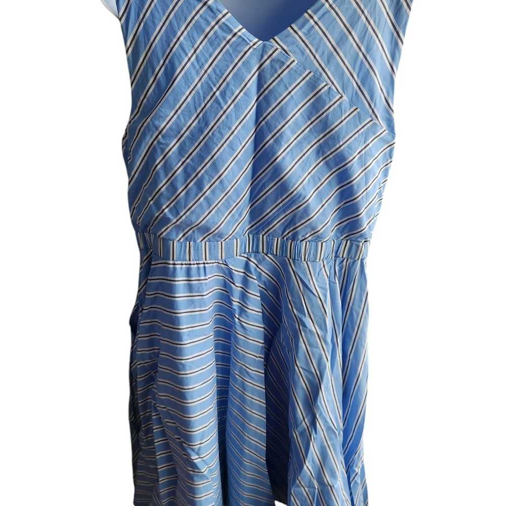 Lane Bryant Blue Striped Sleeveless Below The Kne… - image 3