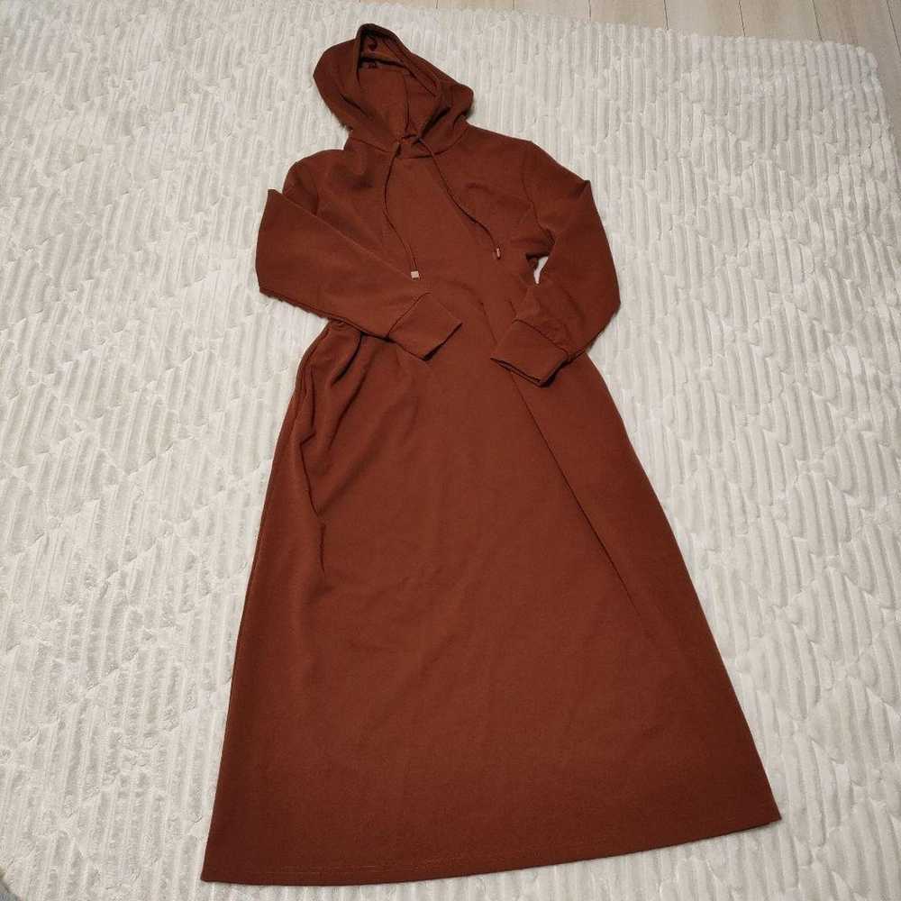 Brown Long Sleeve Dress (Hoodie Type) - image 7